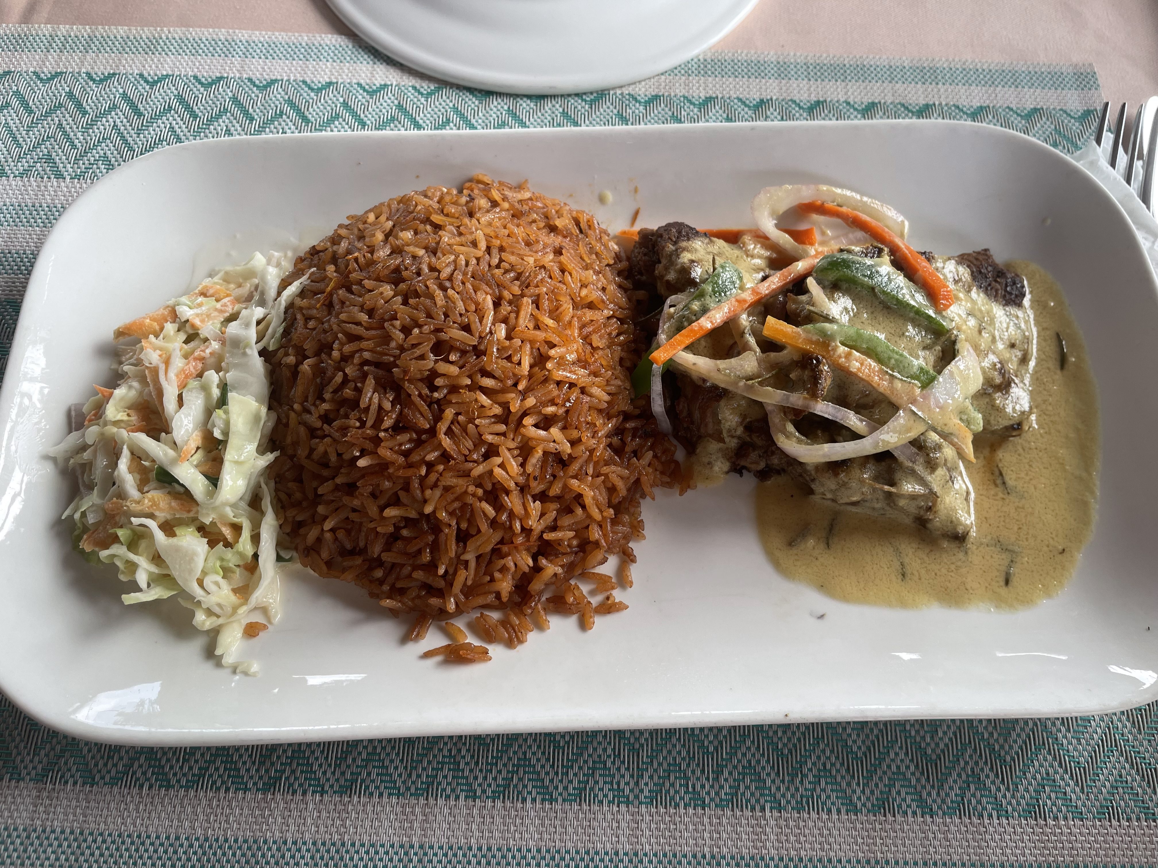 Trying local Ghanaian cuisine